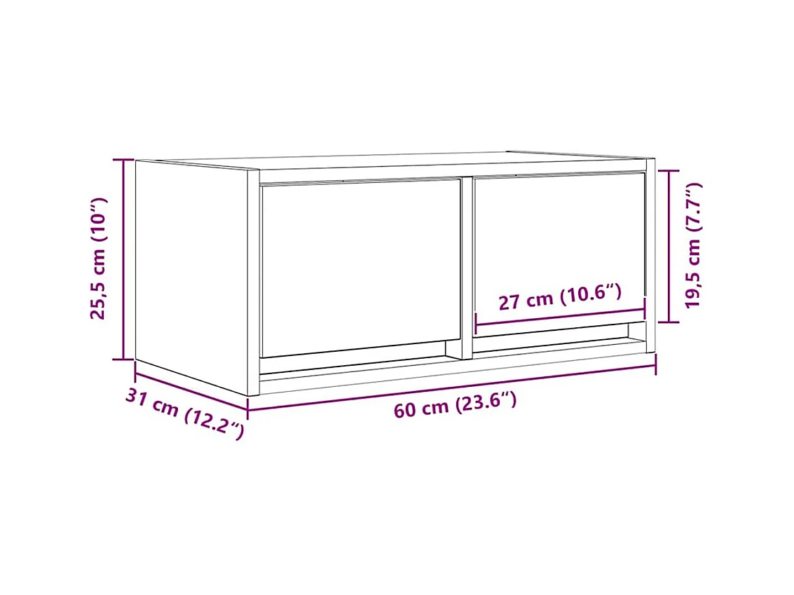 Móveis TV 2 peças madeira velha 60x31x25,5cm madeira trabalhada