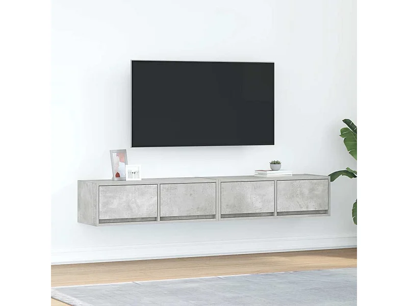 Mobili TV 2 pz Grigio Cemento 80x31x25,5cm in Legno Multistrato