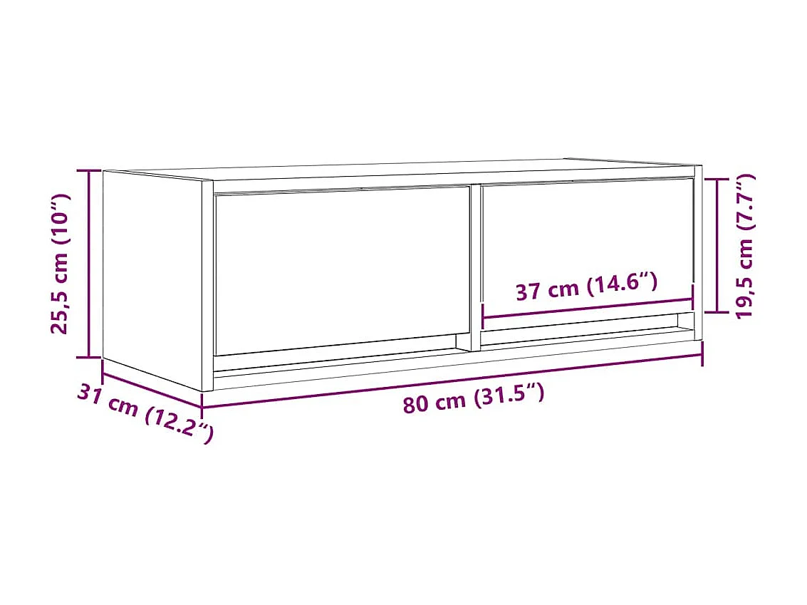 TV-Schränke 2 Stk. Betongrau 80x31x25,5 cm Holzwerkstoff