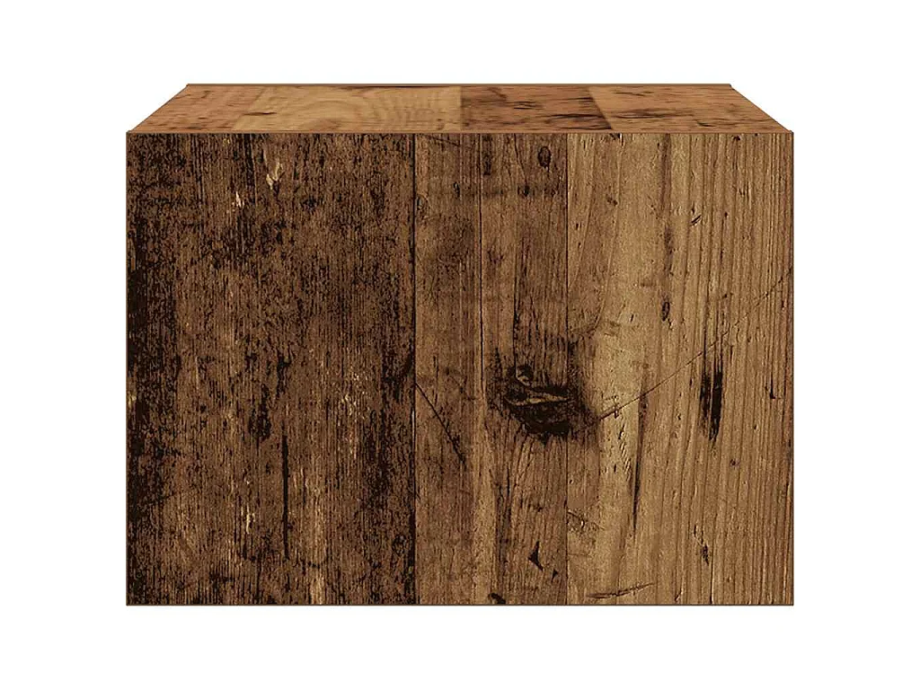 Table de chevet murale avec lumières LED vieux bois