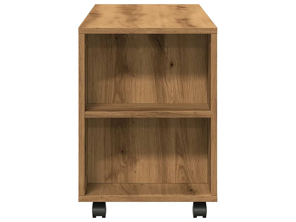 Tv-meubel met wielen 102x34,5x43 cm hout artisanaal eiken