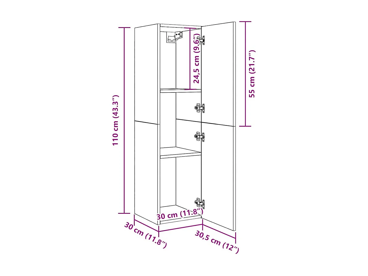 Tv-meubel 30,5x30x110 cm bewerkt hout oud houtkleurig