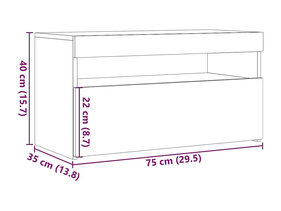 TV-Schrank mit LED-Leuchten Artisan-Eiche 75x35x40 cm