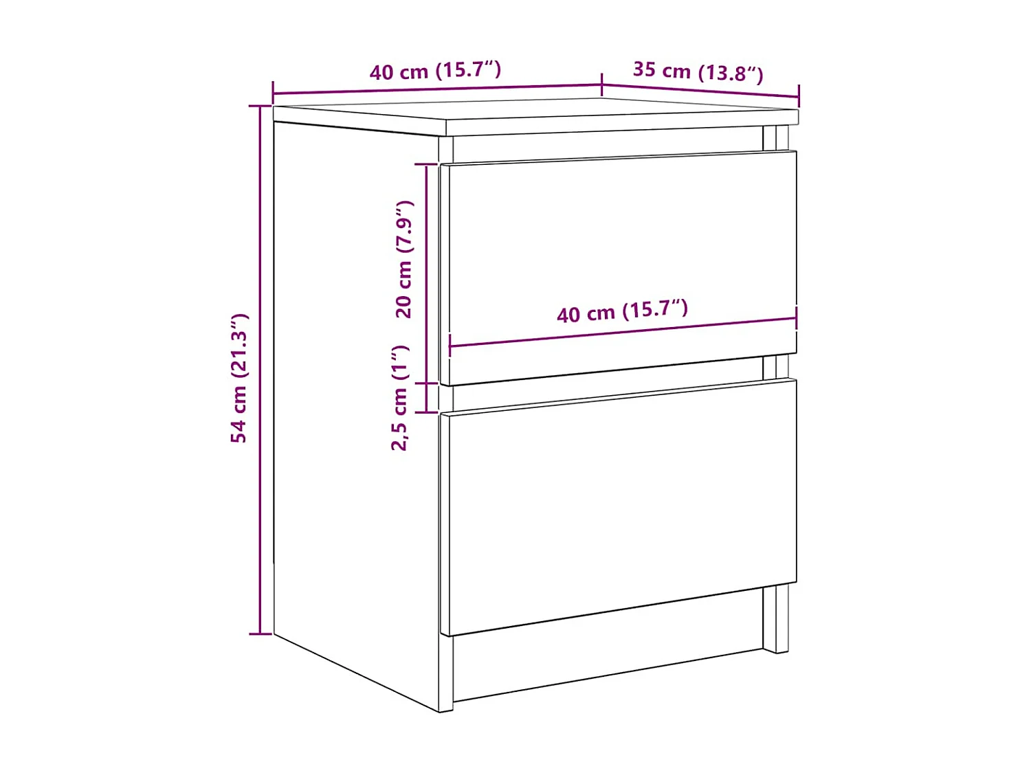 Meuble TV chêne fumé 40x35x54 cm bois d'ingénierie