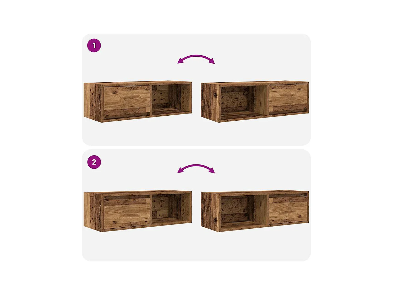 Mobile Porta TV Legno Antico 80x31x25,5 cm Legno Multistrato