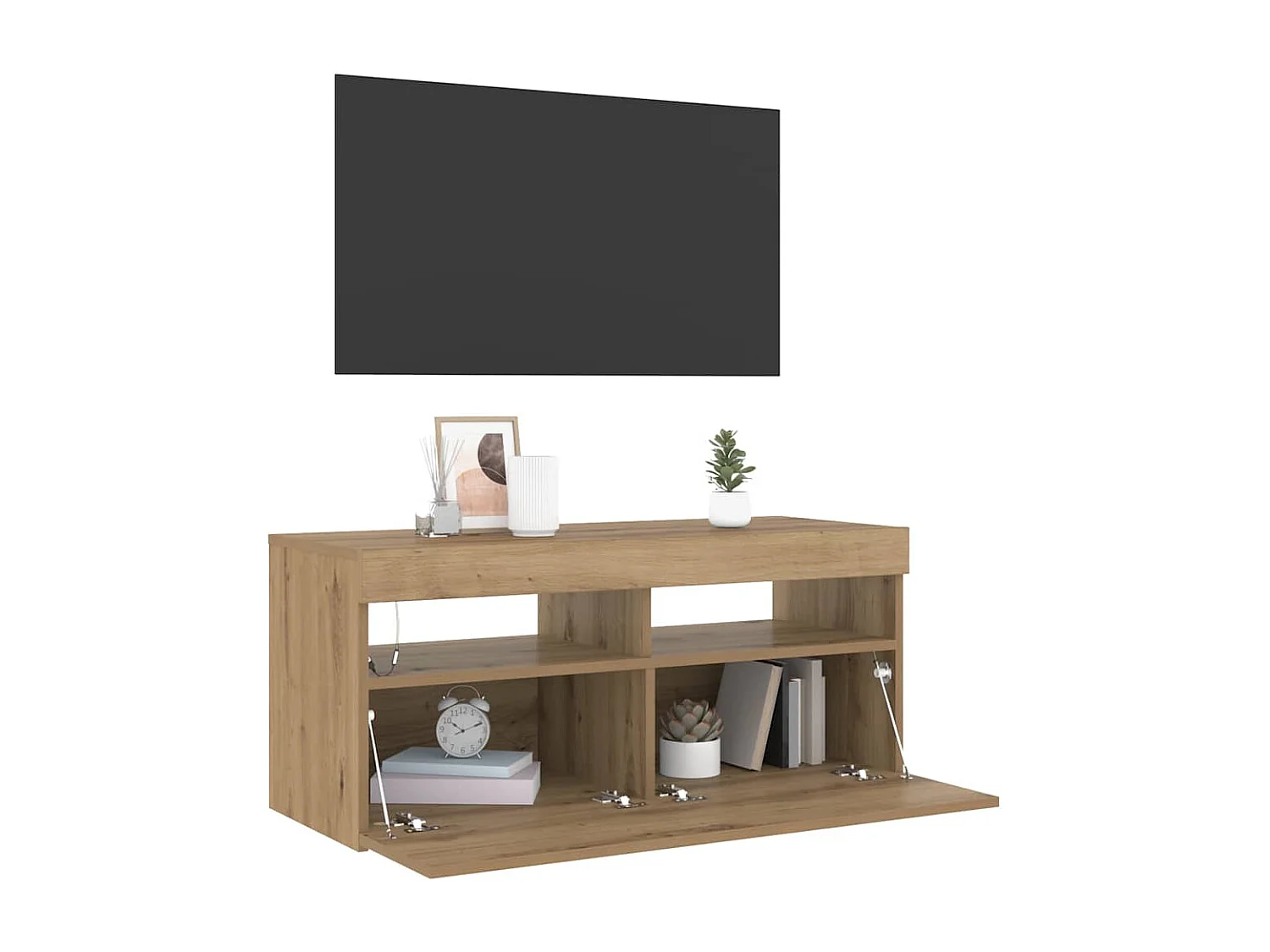 TV-Schrank mit LED-Leuchten Artisan-Eiche 90x35x40 cm