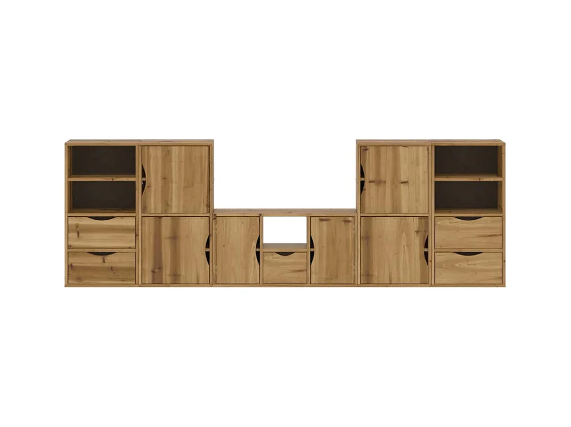 Meubles TV 5 pcs avec rangement ODDA bois de pin massif