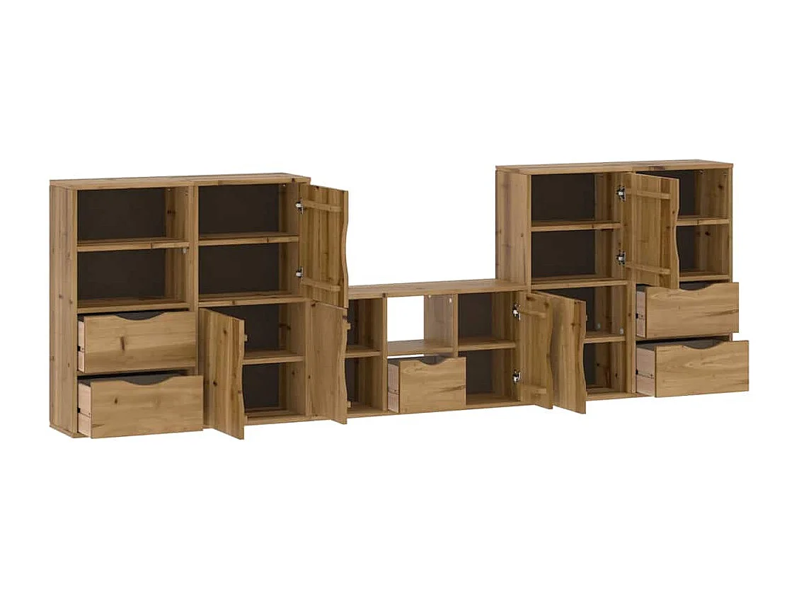 Meubles TV 5 pcs avec rangement ODDA bois de pin massif