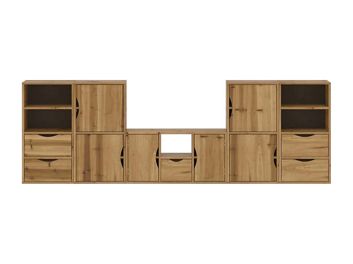 Meubles TV 5 pcs avec rangement ODDA bois de pin massif