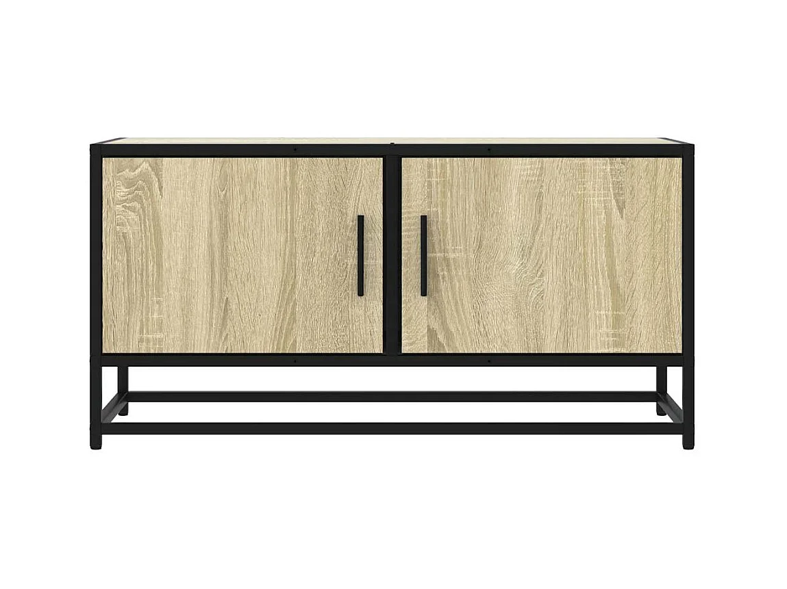 Meuble TV chêne sonoma 80x34,5x40 cm bois d'ingénierie et métal