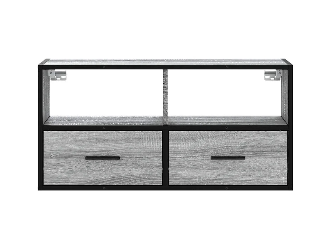 Meuble TV sonoma gris 80x31x39,5 cm bois d'ingénierie et métal
