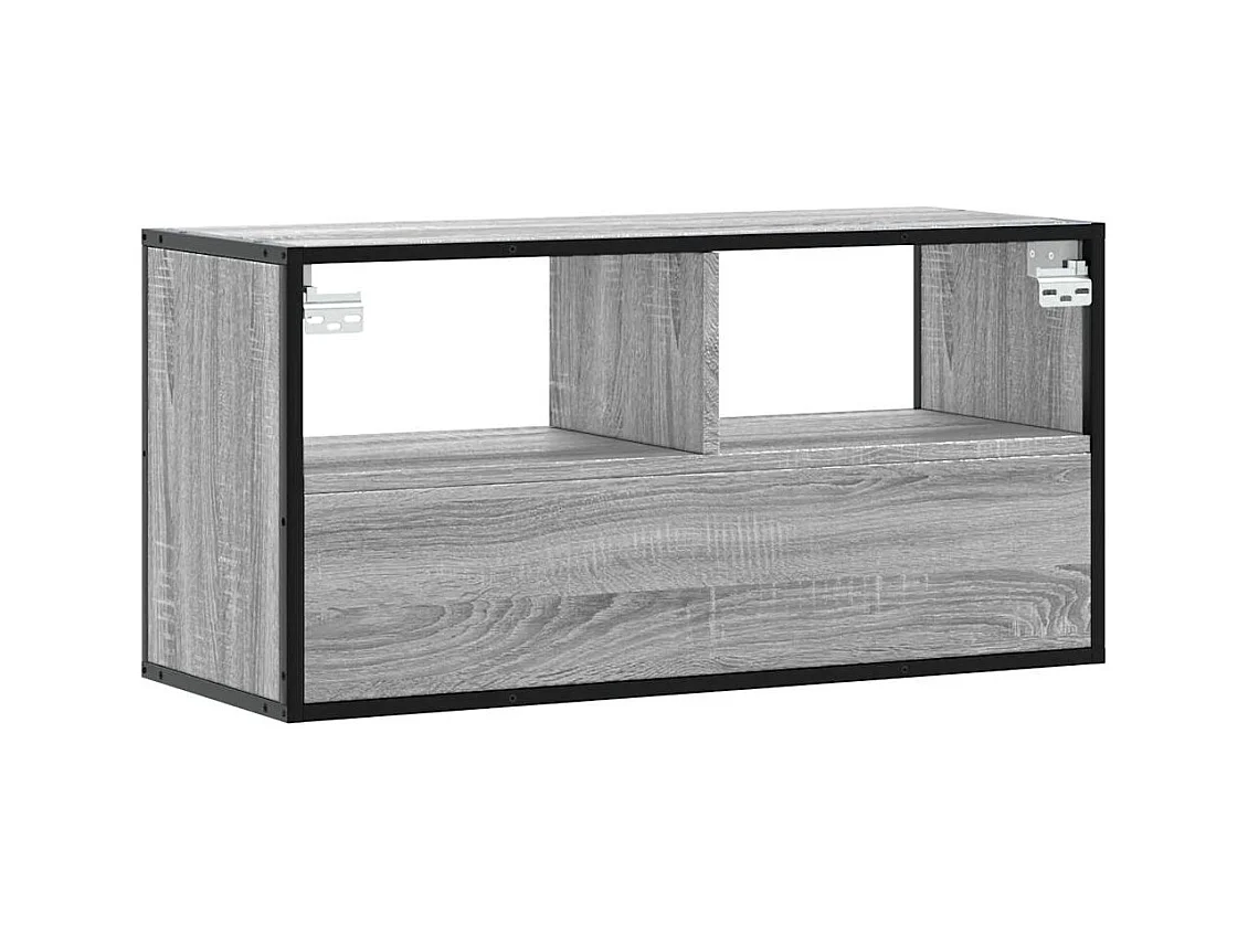 Meuble TV sonoma gris 80x31x39,5 cm bois d'ingénierie et métal