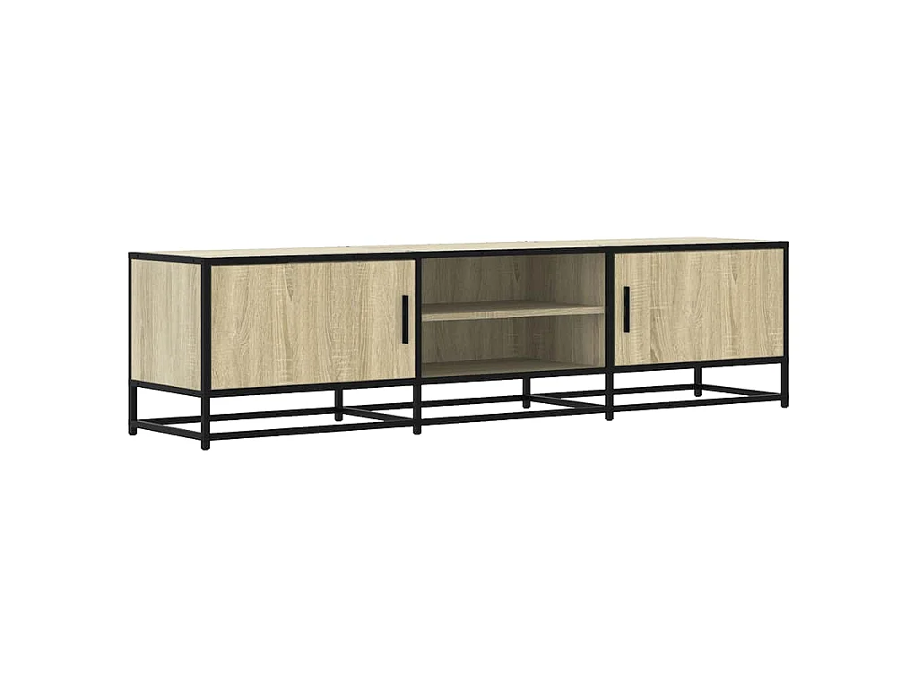 Mueble TV metal y madera ingeniería roble Sonoma 160x35x41 cm