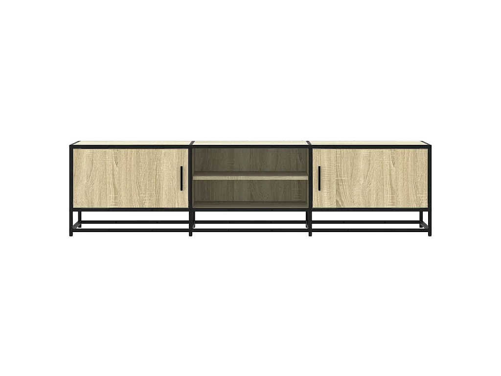 Mueble TV metal y madera ingeniería roble Sonoma 160x35x41 cm