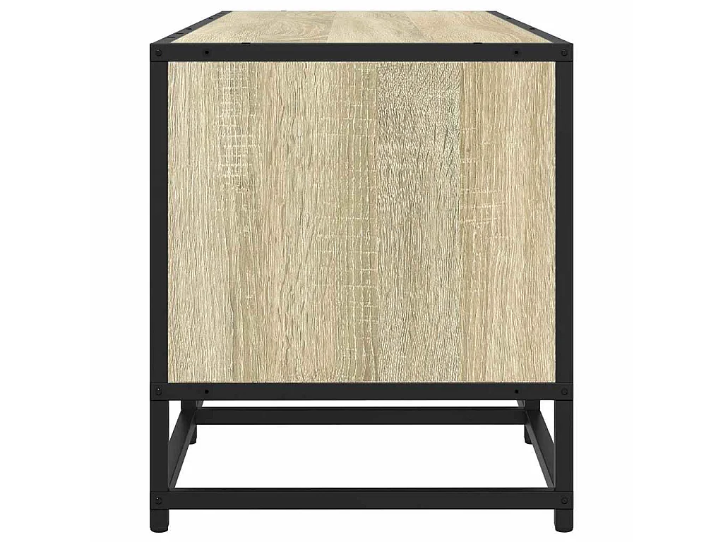 Mueble TV metal y madera ingeniería roble Sonoma 160x35x41 cm