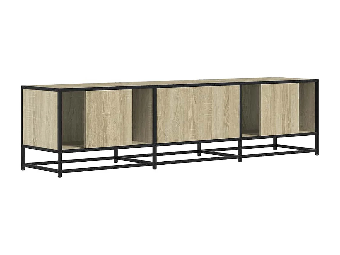 Mueble TV metal y madera ingeniería roble Sonoma 160x35x41 cm