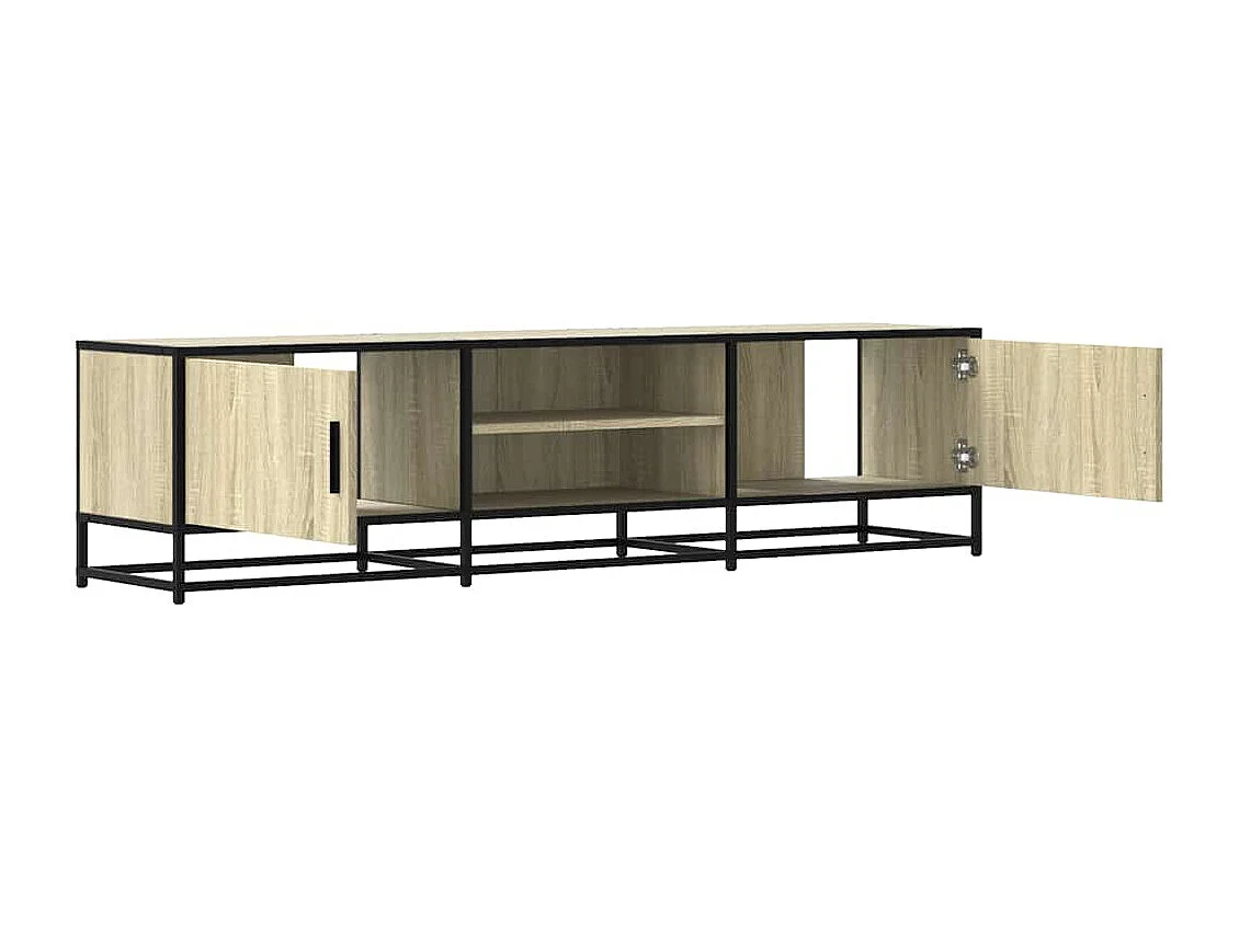 Mueble TV metal y madera ingeniería roble Sonoma 160x35x41 cm