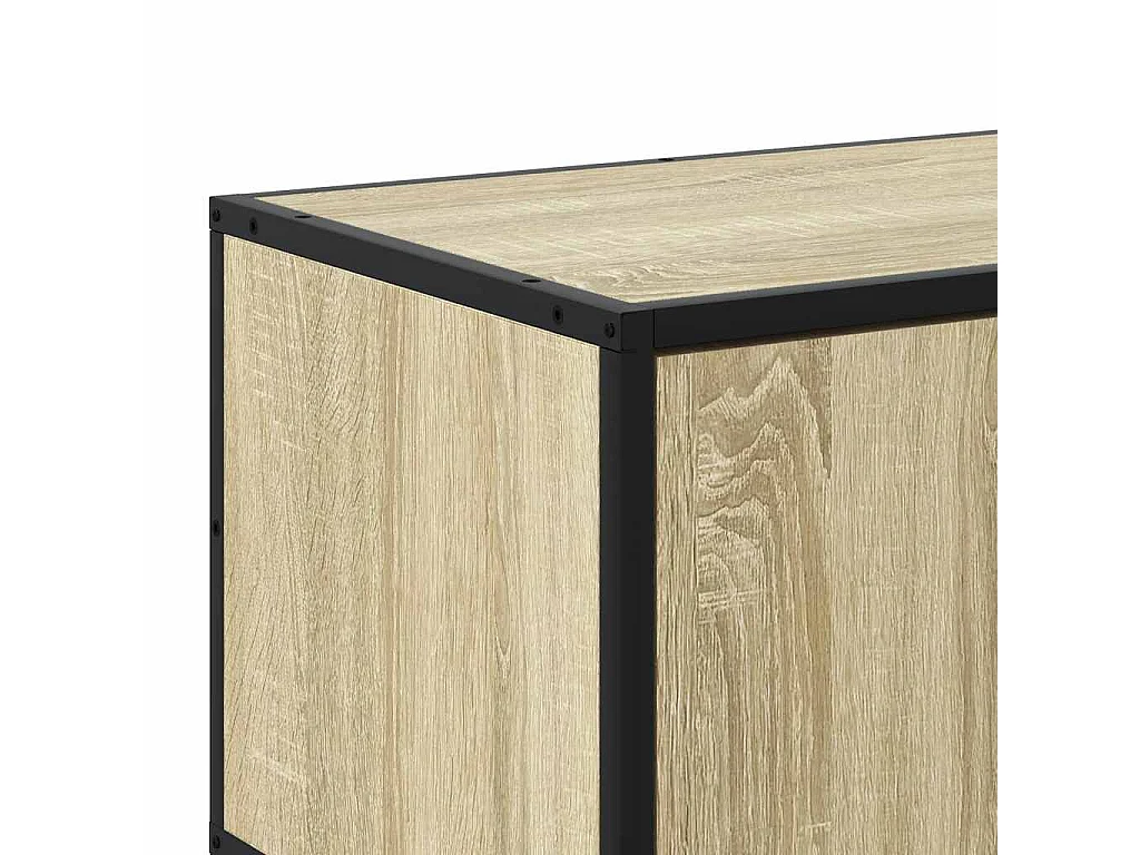 Mueble TV metal y madera ingeniería roble Sonoma 160x35x41 cm