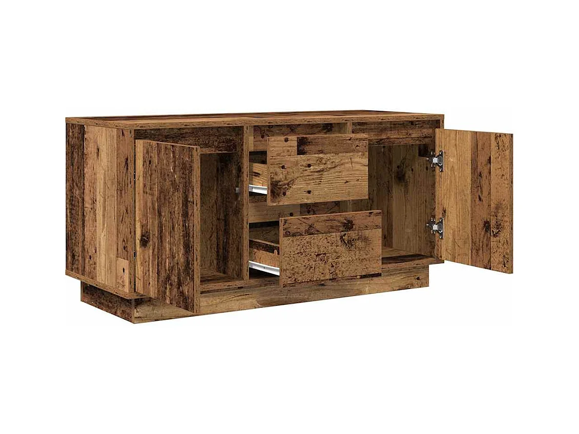 Móvel de TV com luzes LED 100x41x50 cm madeira velha