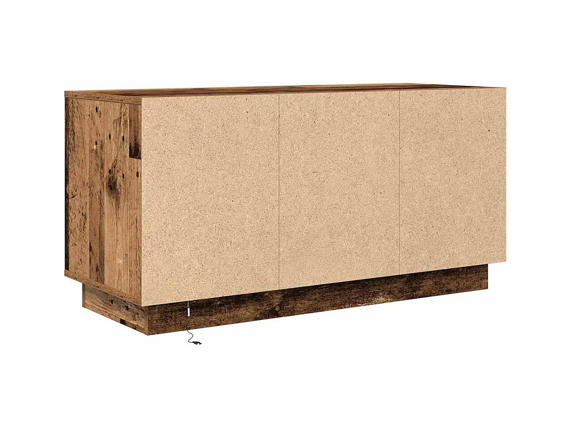 Móvel de TV com luzes LED 100x41x50 cm madeira velha