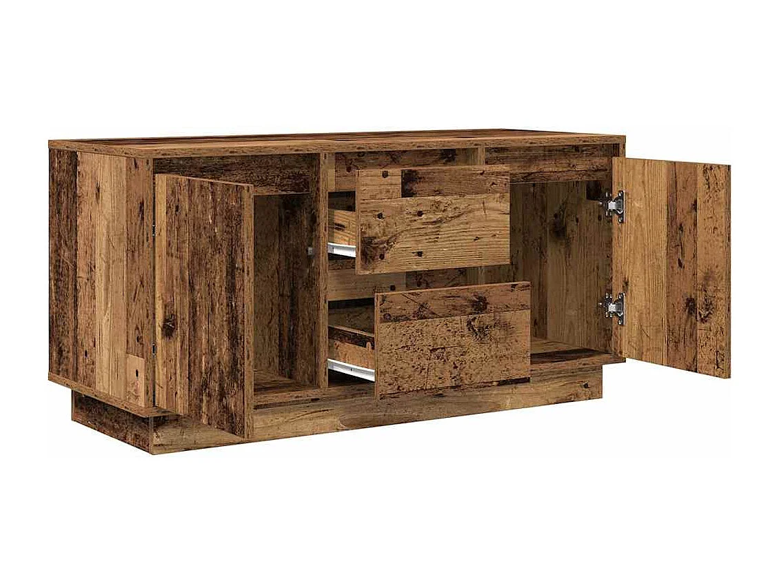 Meuble TV avec éclairage LED vieux bois 100x41x50 cm