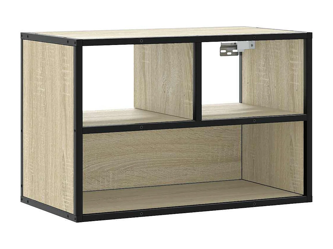 Tv-meubel 60x31x39,5 cm bewerkt hout metaal sonoma eikenkleurig