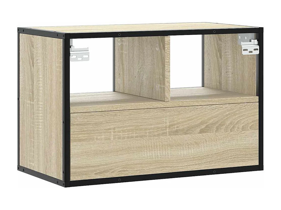 Tv-meubel 60x31x39,5 cm bewerkt hout metaal sonoma eikenkleurig