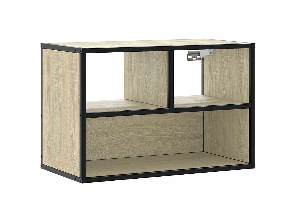 Meuble TV chêne sonoma 60x31x39,5 cm bois d'ingénierie et métal