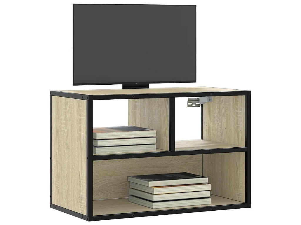 Meuble TV chêne sonoma 60x31x39,5 cm bois d'ingénierie et métal