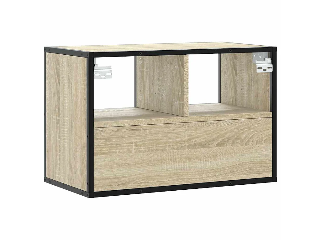 Meuble TV chêne sonoma 60x31x39,5 cm bois d'ingénierie et métal