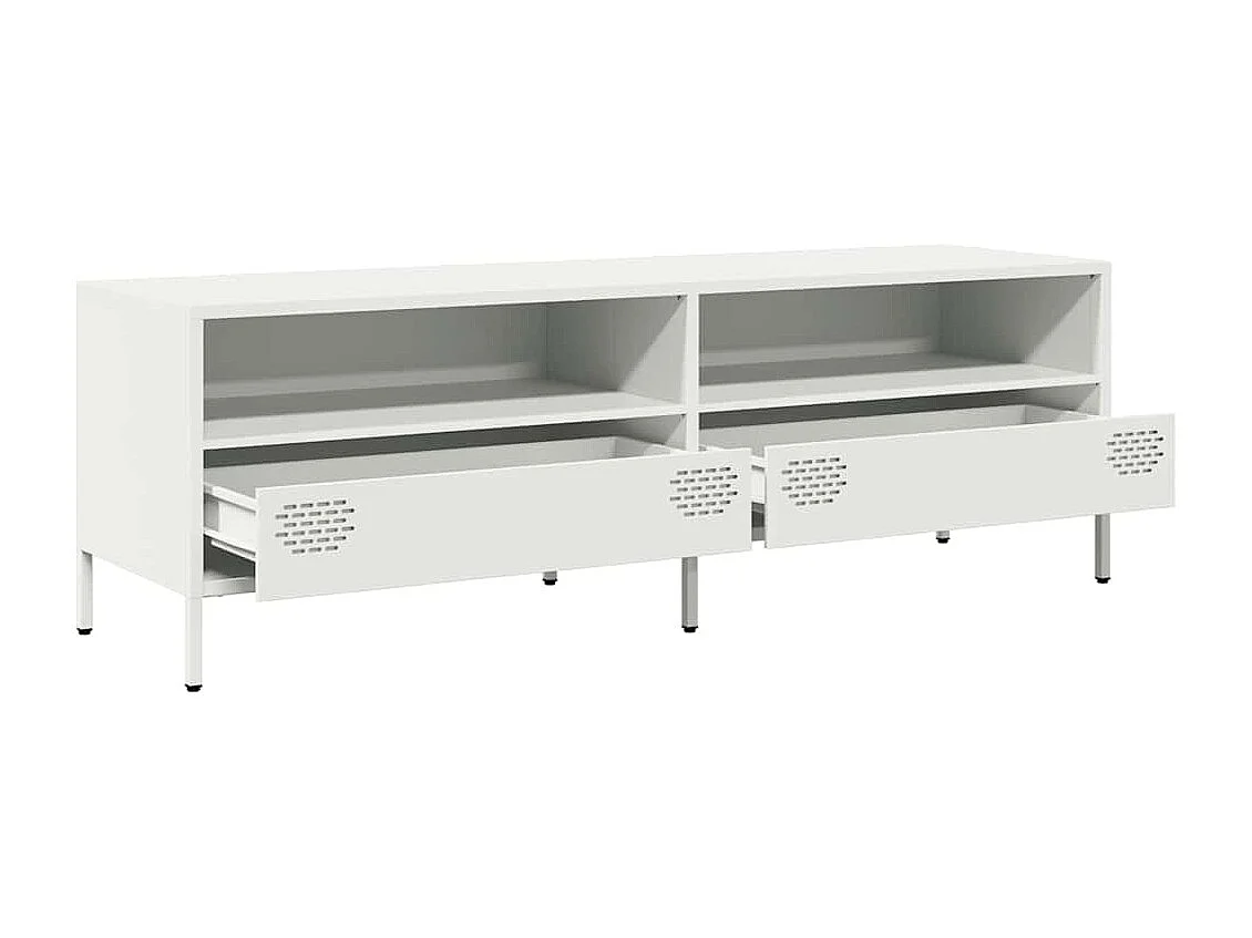 Móvel de TV 135x39x43,5 cm aço laminado a frio branco