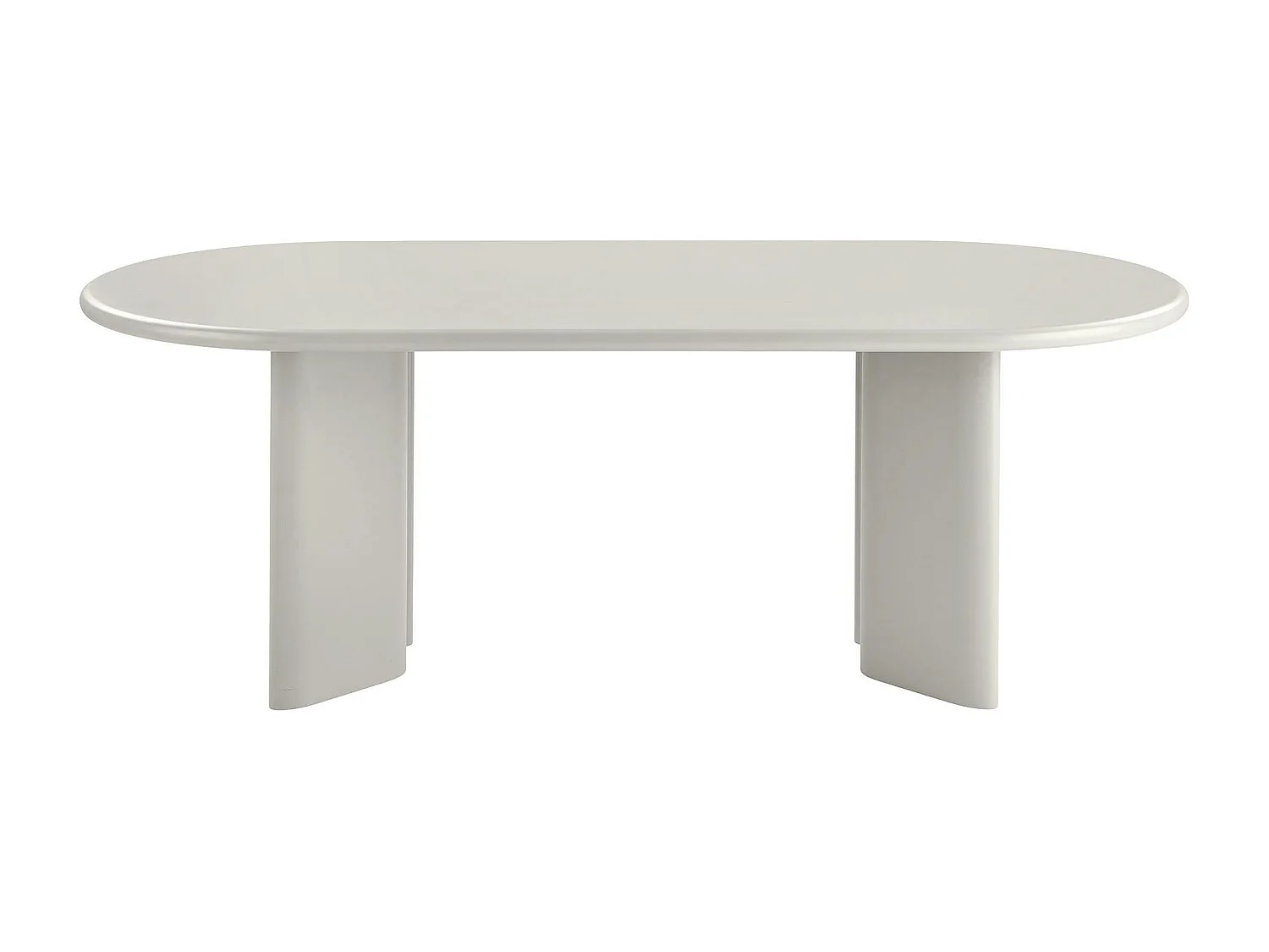 Table à manger ovale sable 220 cm - design minimaliste, pieds obliques ALBERTA