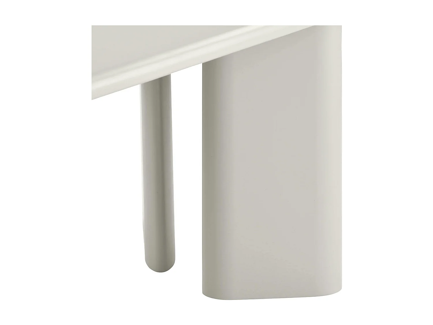 Table à manger ovale sable 220 cm - design minimaliste, pieds obliques ALBERTA