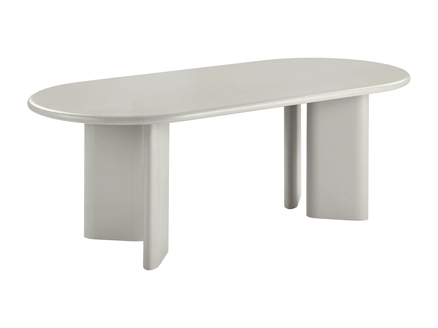 Table à manger ovale sable 220 cm - design minimaliste, pieds obliques ALBERTA