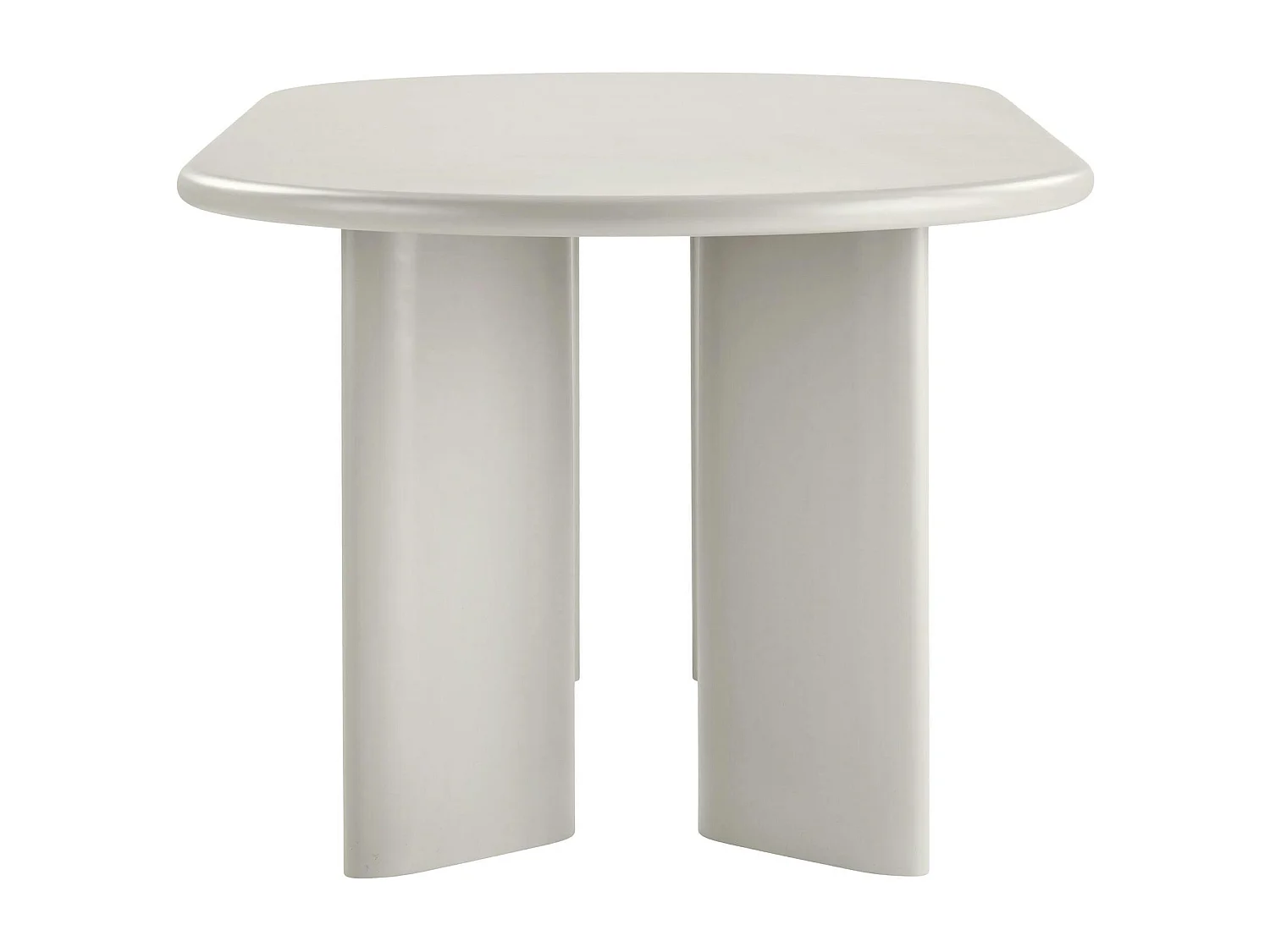 Table à manger ovale sable 220 cm - design minimaliste, pieds obliques ALBERTA