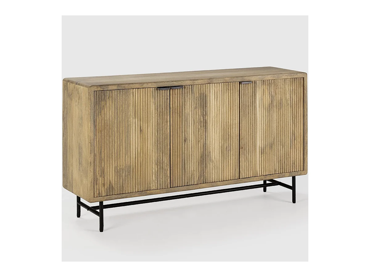 Buffet 3 portes en bois de manguier 150 cm - Sanja