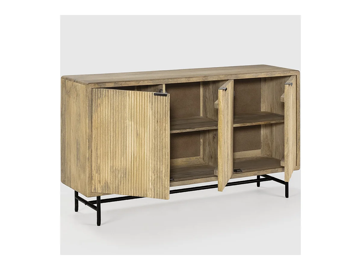 Buffet 3 portes en bois de manguier 150 cm - Sanja