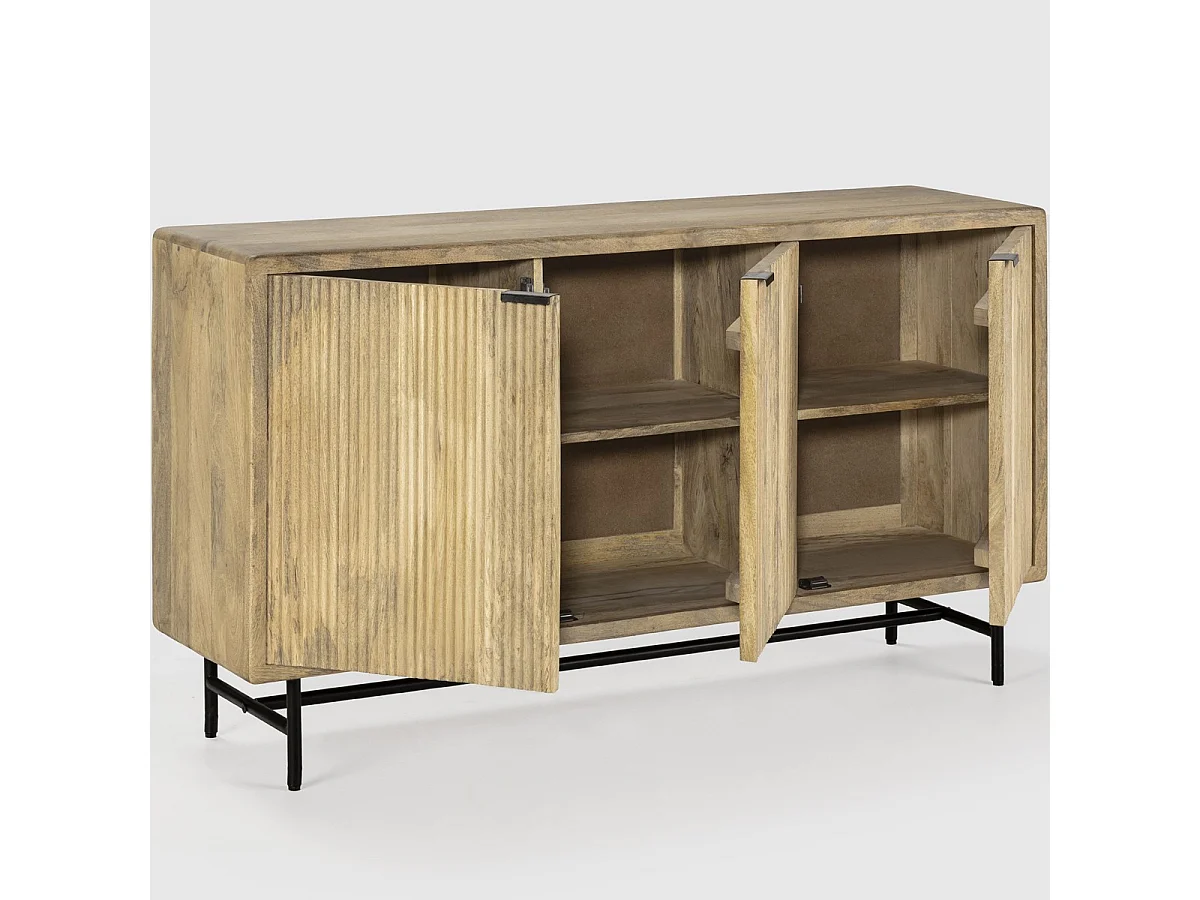 Buffet 3 portes en bois de manguier 150 cm - Sanja