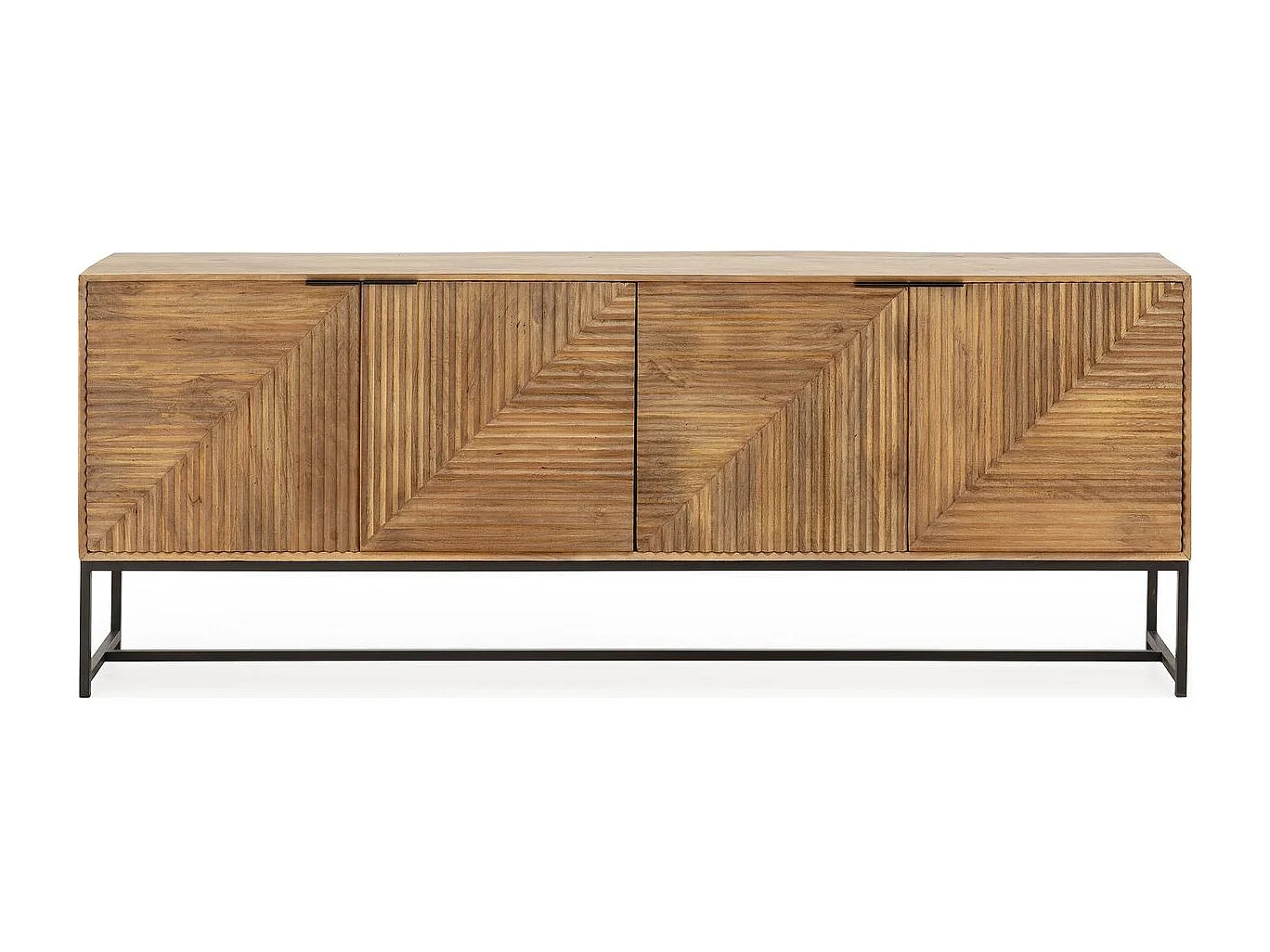 Buffet 4 portes en bois de manguier sculpté 210 cm - Tao