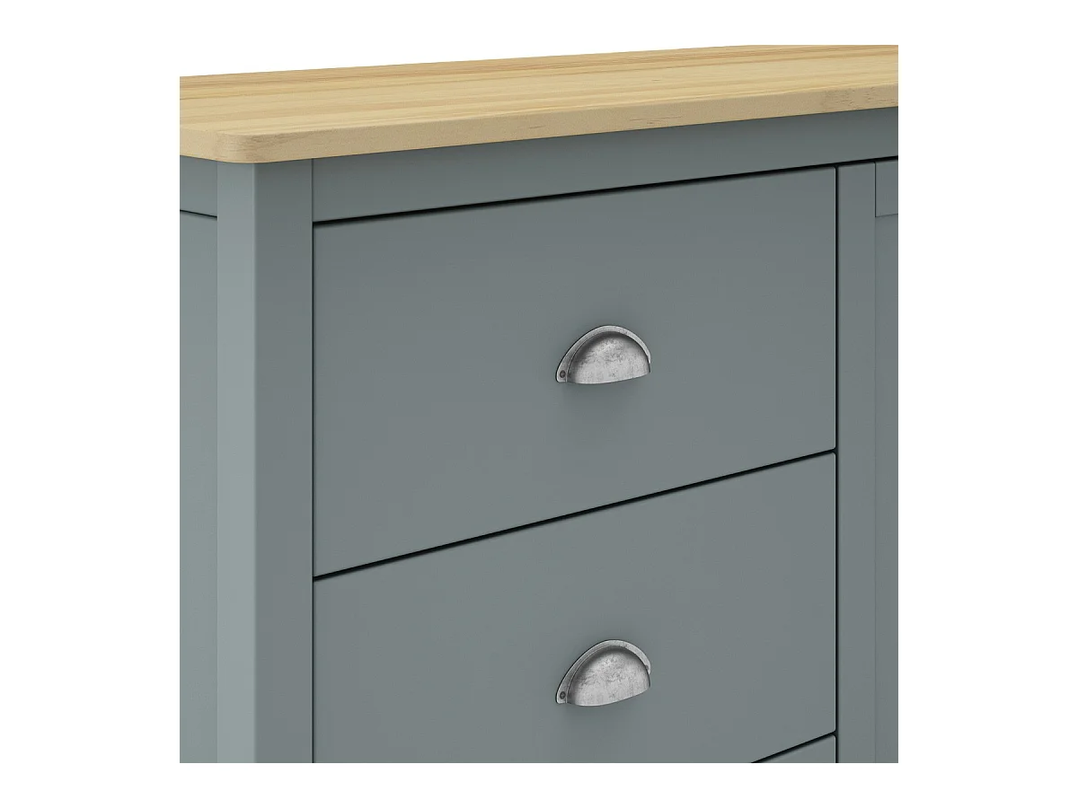 Buffet 2 portes 3 tiroirs en bois massif vert kaki 150 cm- Macha