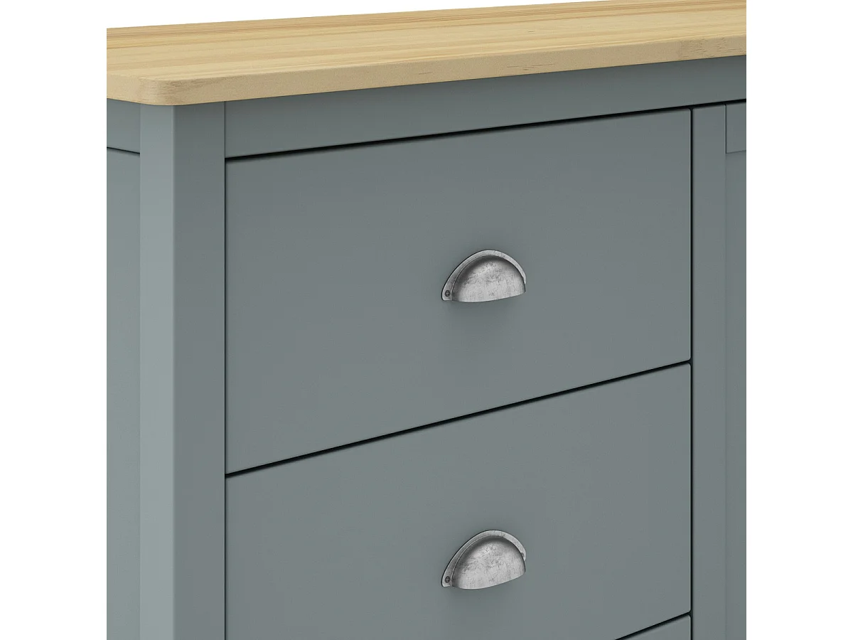 Buffet 2 portes 3 tiroirs en bois massif vert kaki 150 cm- Macha