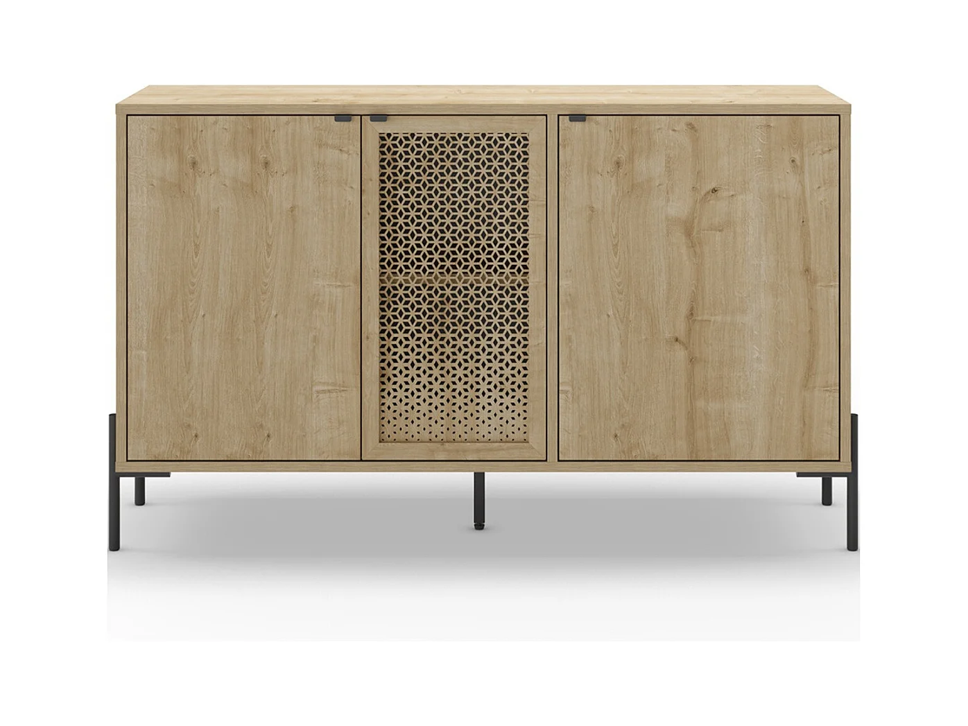 Buffet 3 portes effet chêne 125 cm - Corto