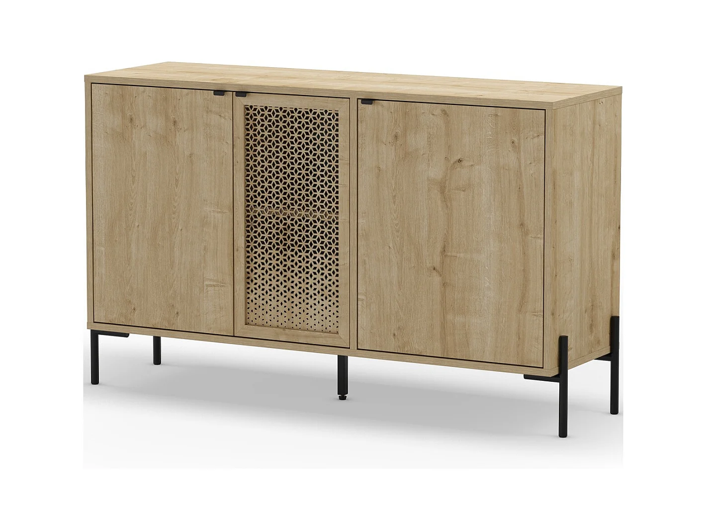 Buffet 3 portes effet chêne 125 cm - Corto