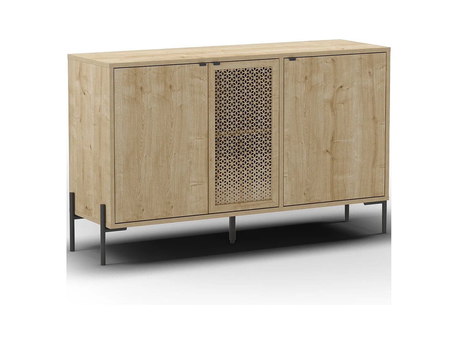 Buffet 3 portes effet chêne 125 cm - Corto