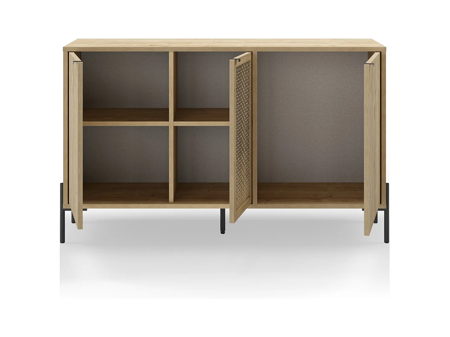 Buffet 3 portes effet chêne 125 cm - Corto