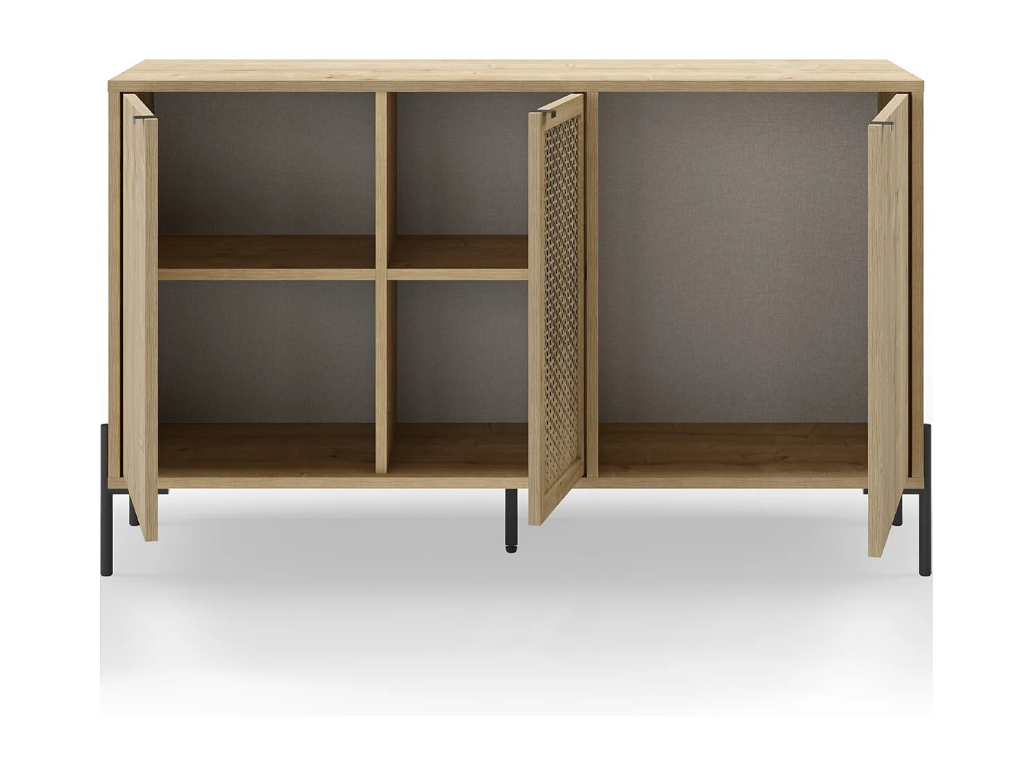 Buffet 3 portes effet chêne 125 cm - Corto