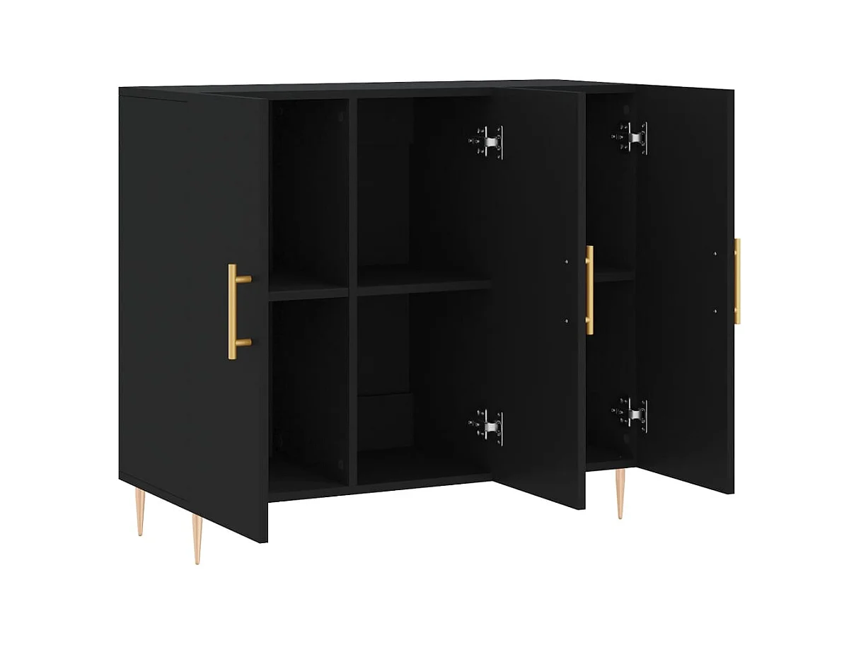 Sideboard Schwarz 90x34x80 cm Holzwerkstoff