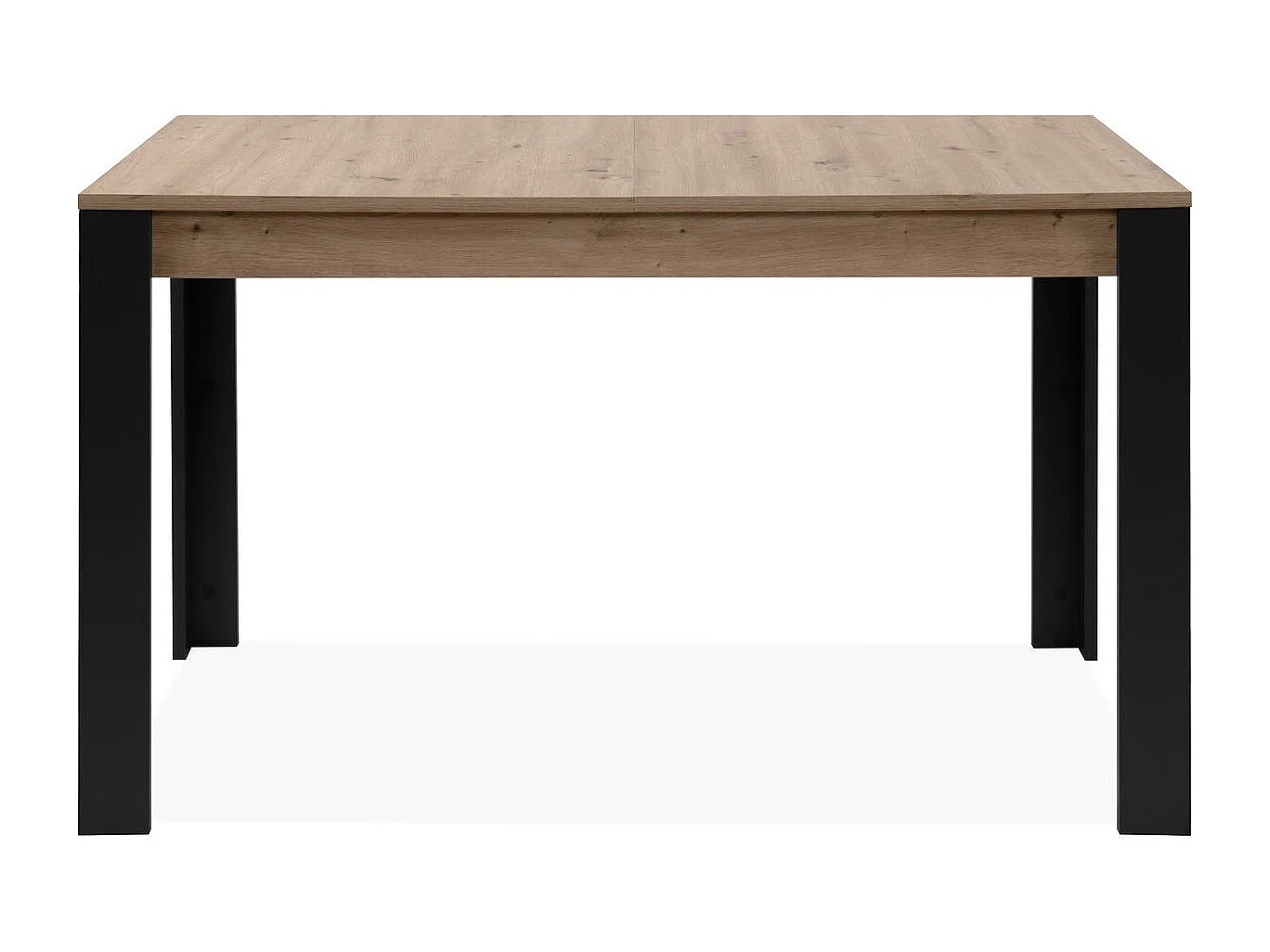 Table à manger extensible noir et effet chêne 4 à 6 personnes 100/150 cm - Ted