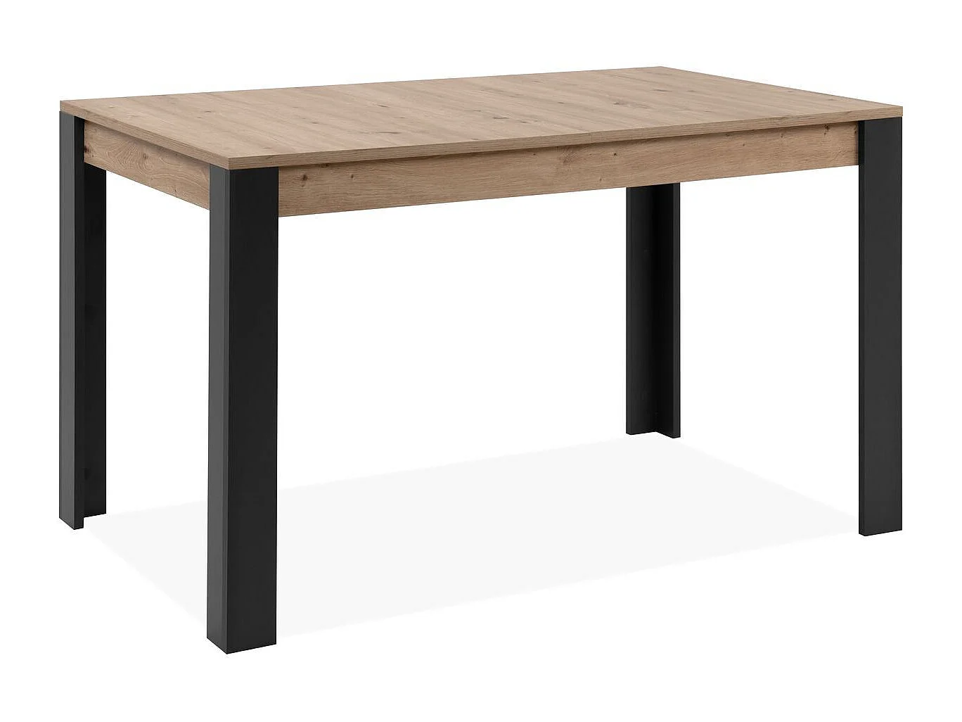 Table à manger extensible noir et effet chêne 4 à 6 personnes 100/150 cm - Ted