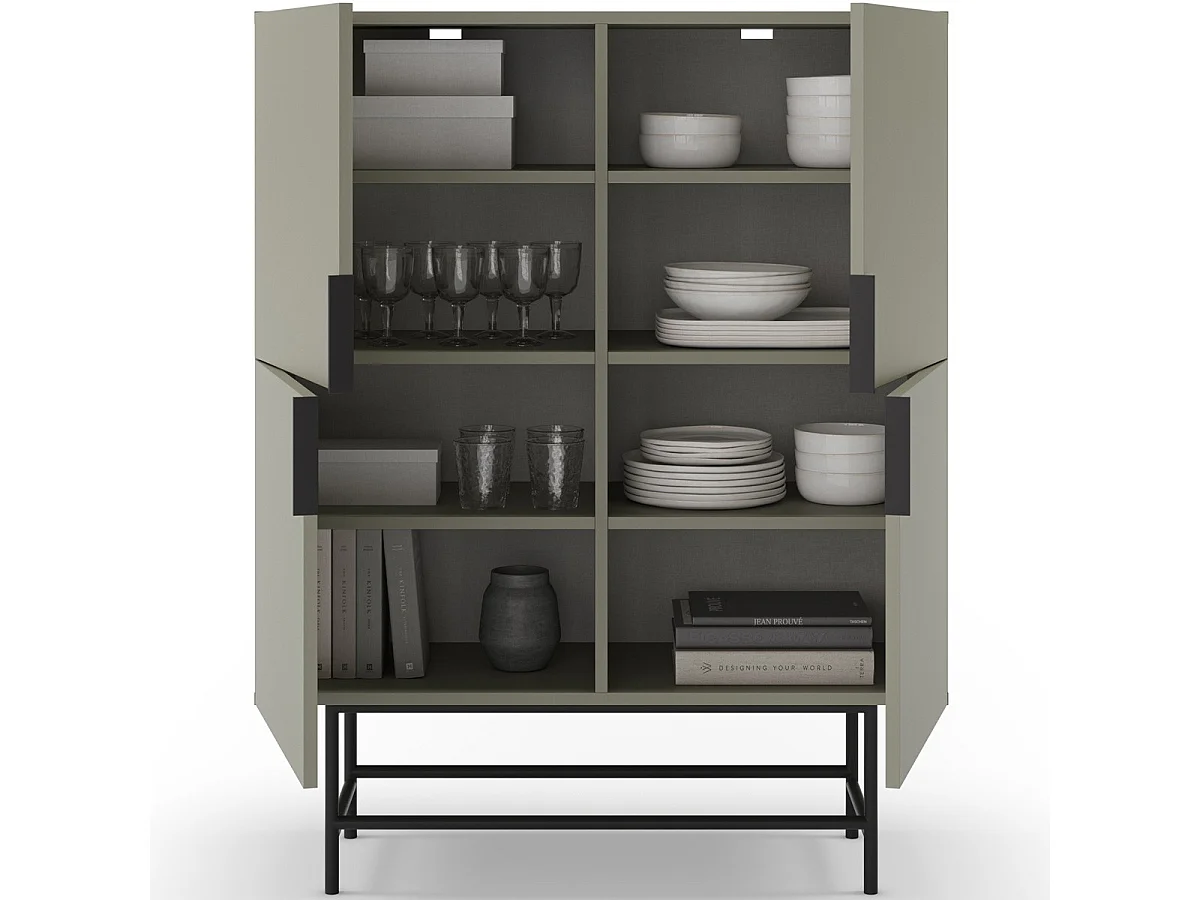 Buffet 4 portes vert 100 cm - Clea